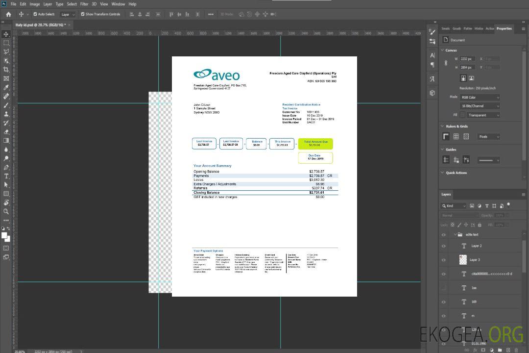 Relevé bancaire Aveo Australie-page-001 template